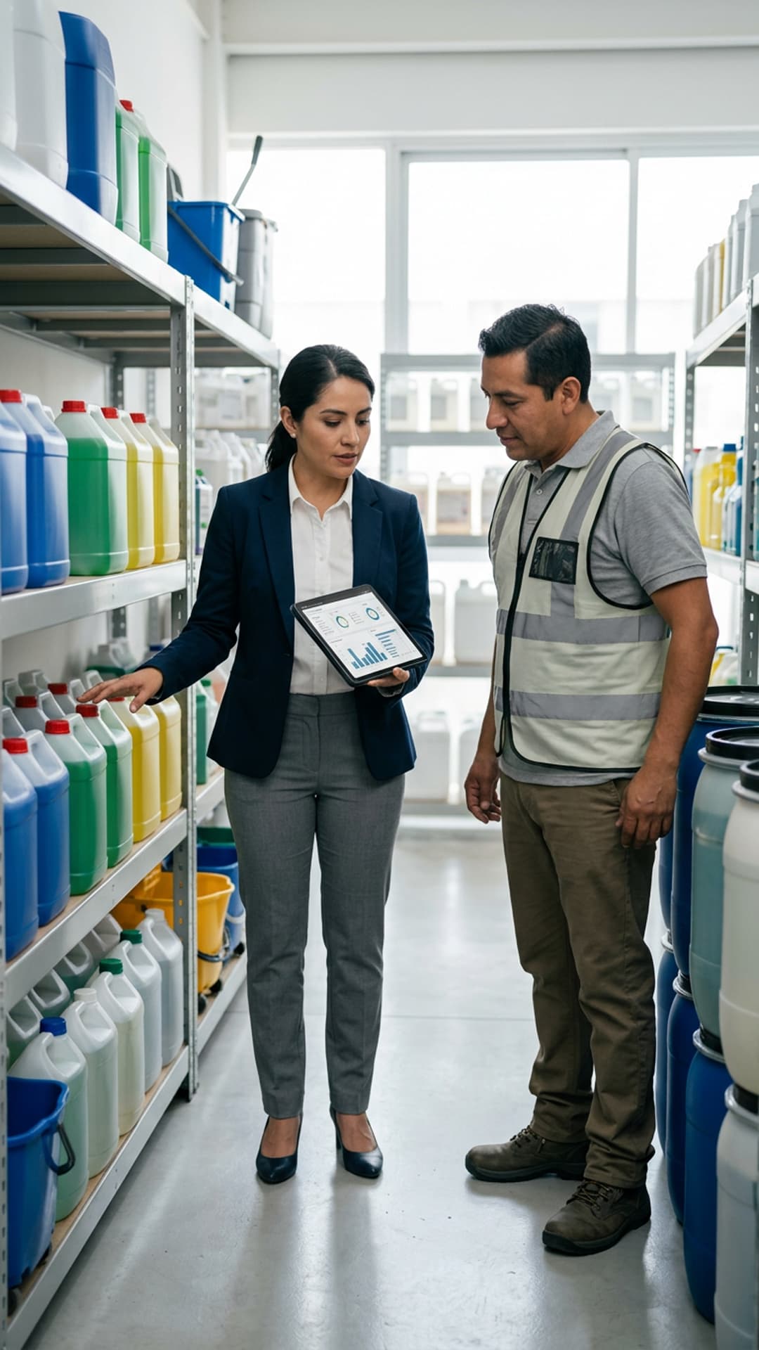 Control de compras y suministro de productos de limpieza para cuentas corporativas.