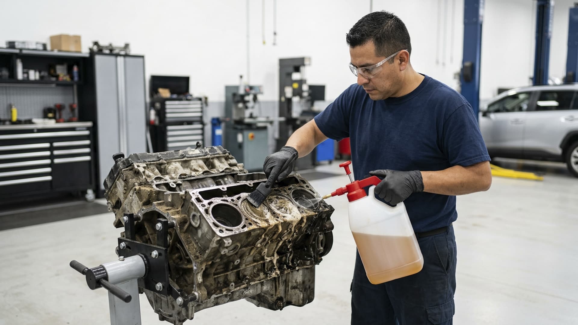 Limpieza profunda de motor automotriz