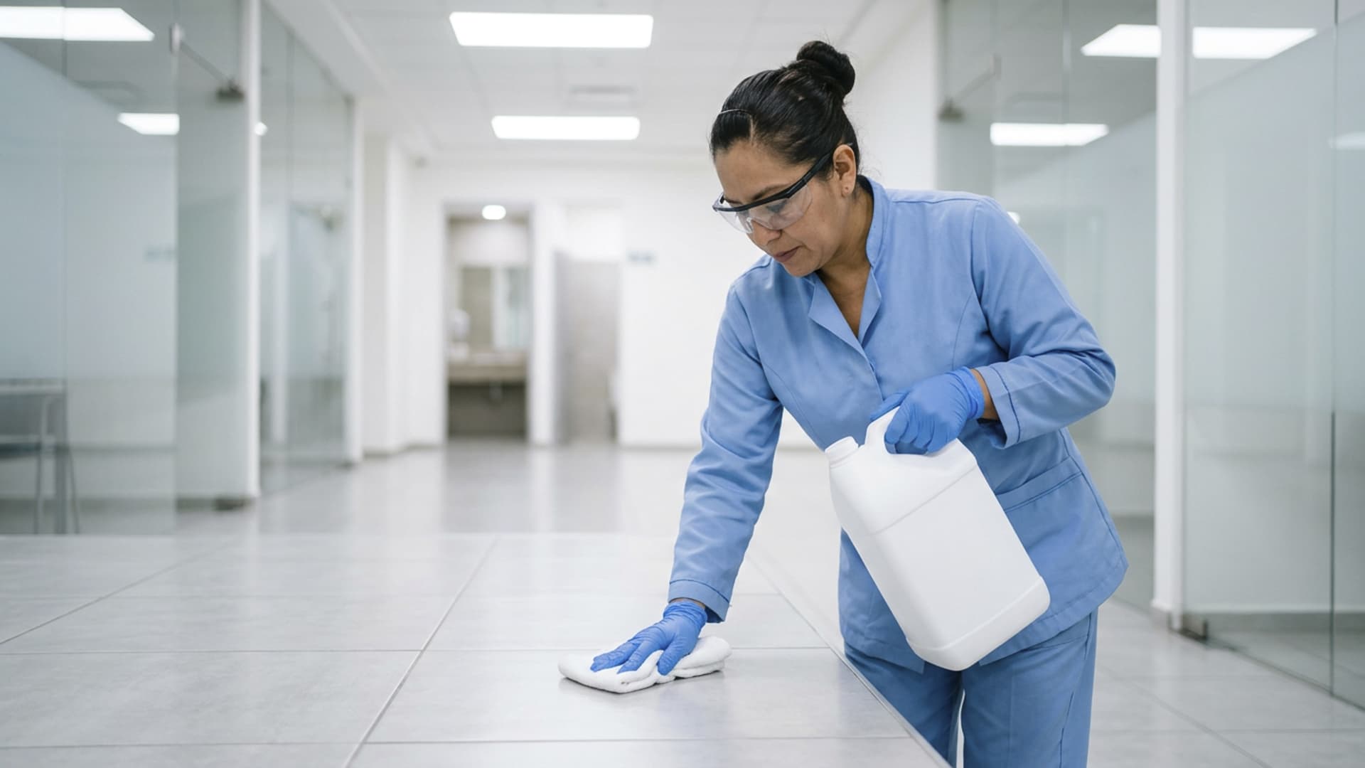 Limpieza profesional con hipoclorito de sodio