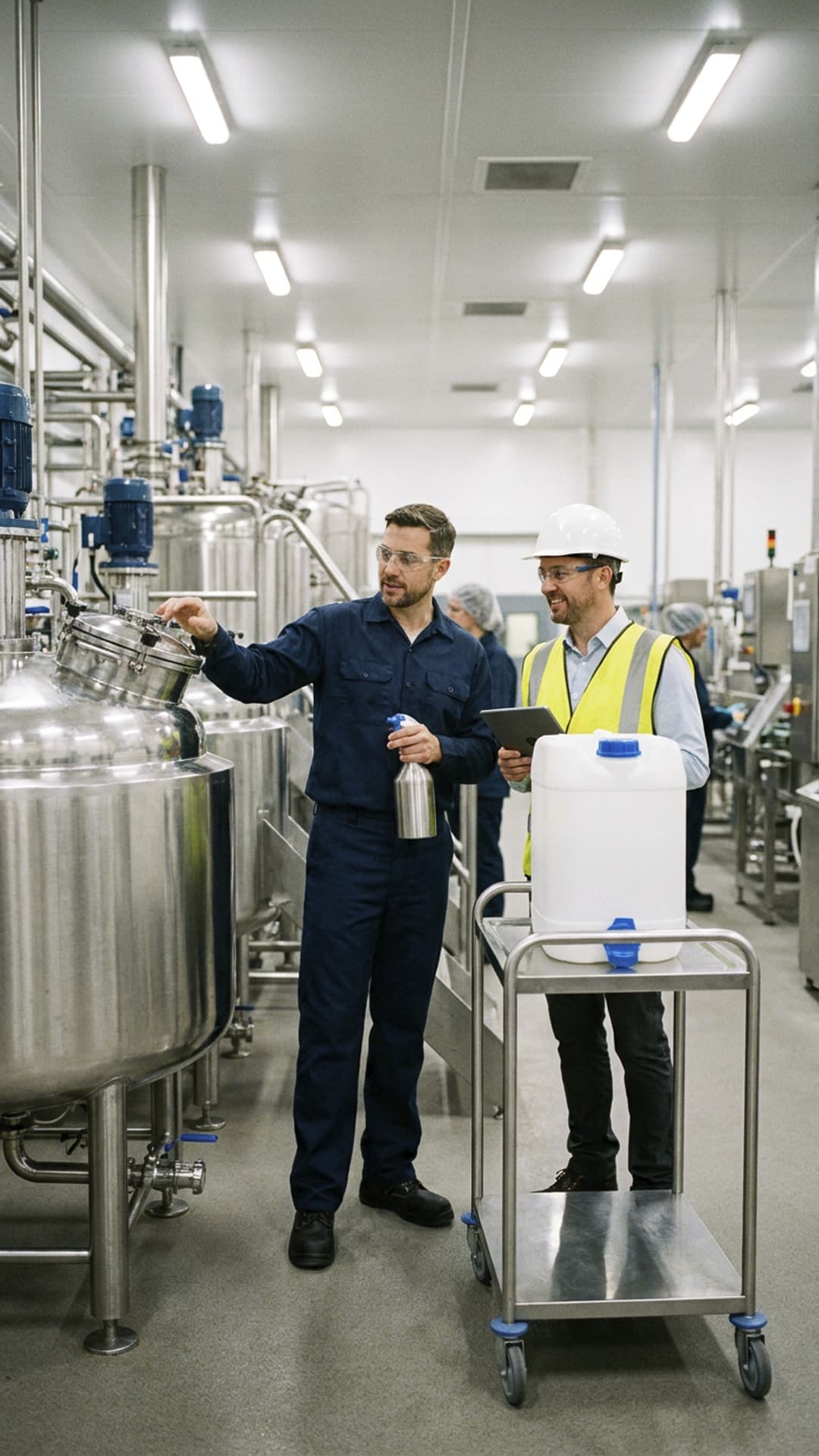 Equipo de Grupo Taria asesorando a empresas en la compra de limpiador de acero inoxidable.