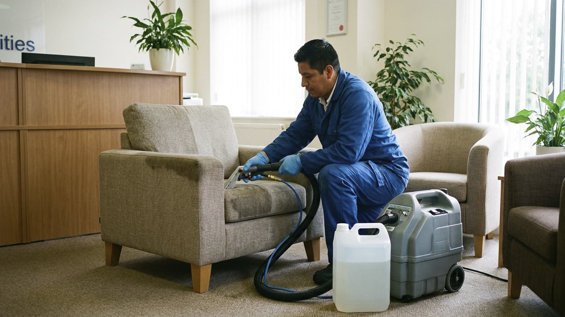 Limpieza profesional de muebles y tapicerías en empresas