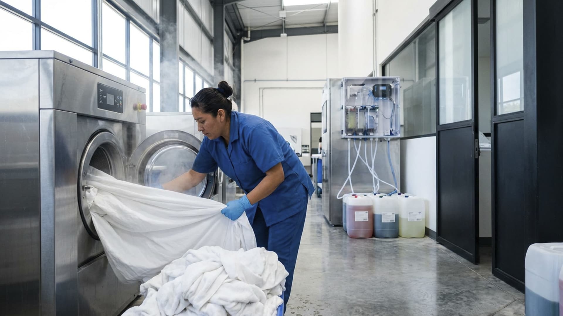 Proceso de lavandería industrial estandarizado y eficiente