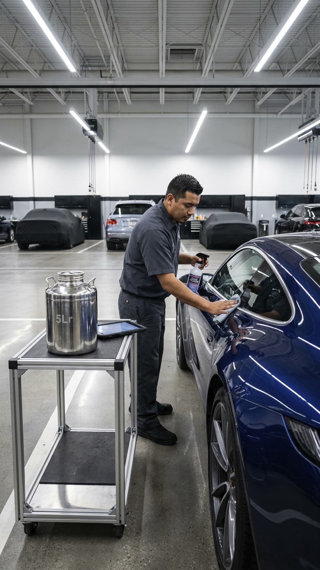 Limpieza automotriz en agencias y áreas de mantenimiento industrial