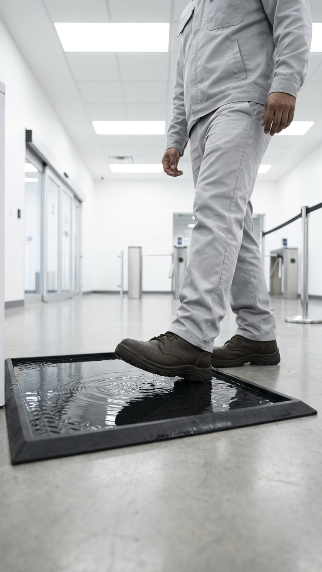 Desinfección de calzado en puntos de acceso