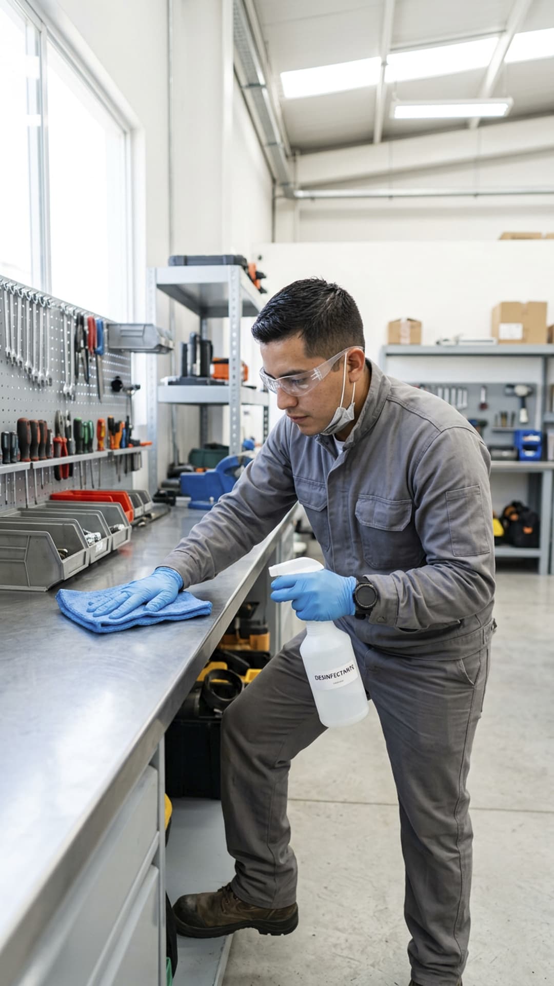 Limpieza y desinfección en áreas de mantenimiento