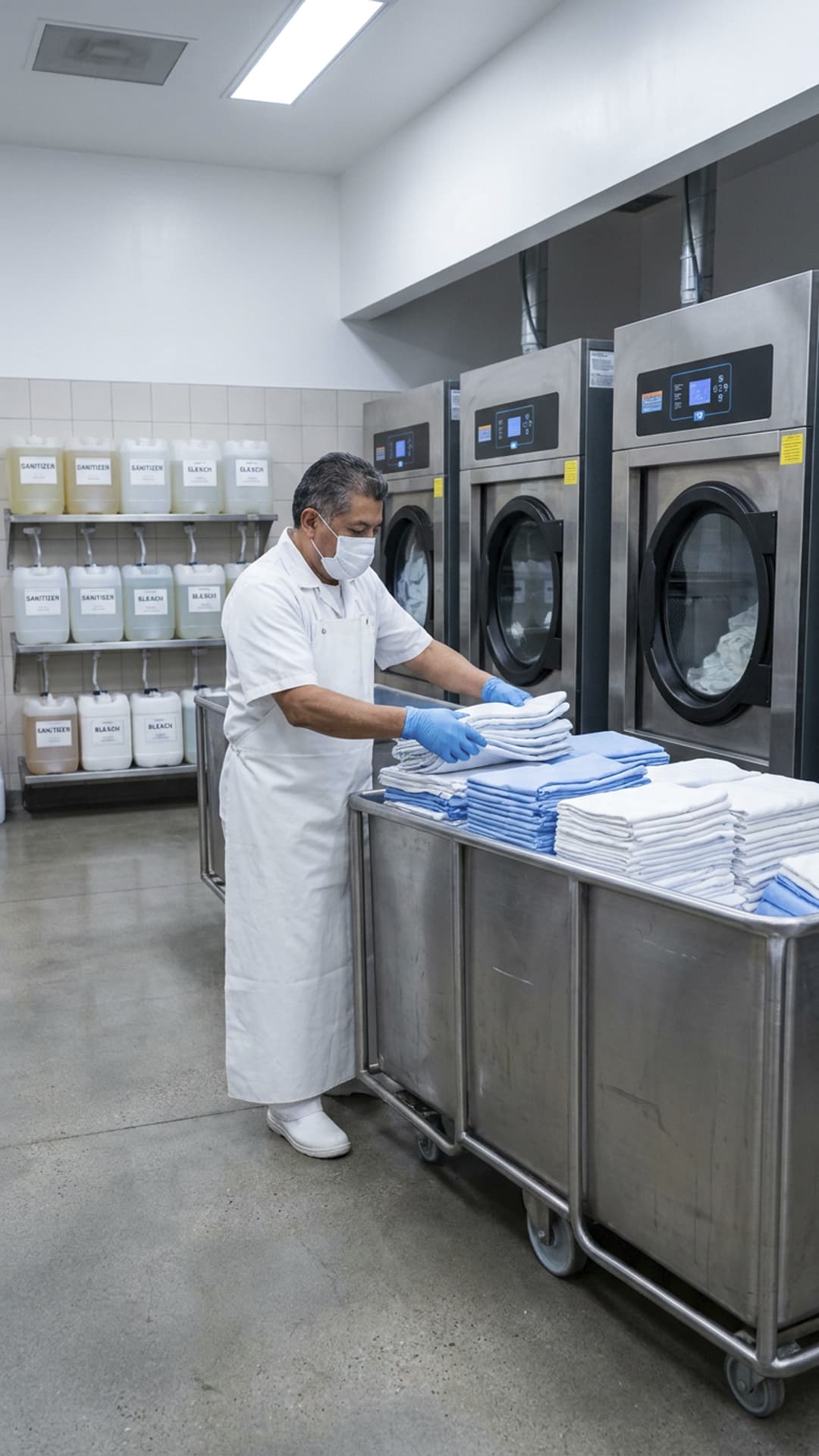 Blanqueadores textiles para uso institucional en hospitales
