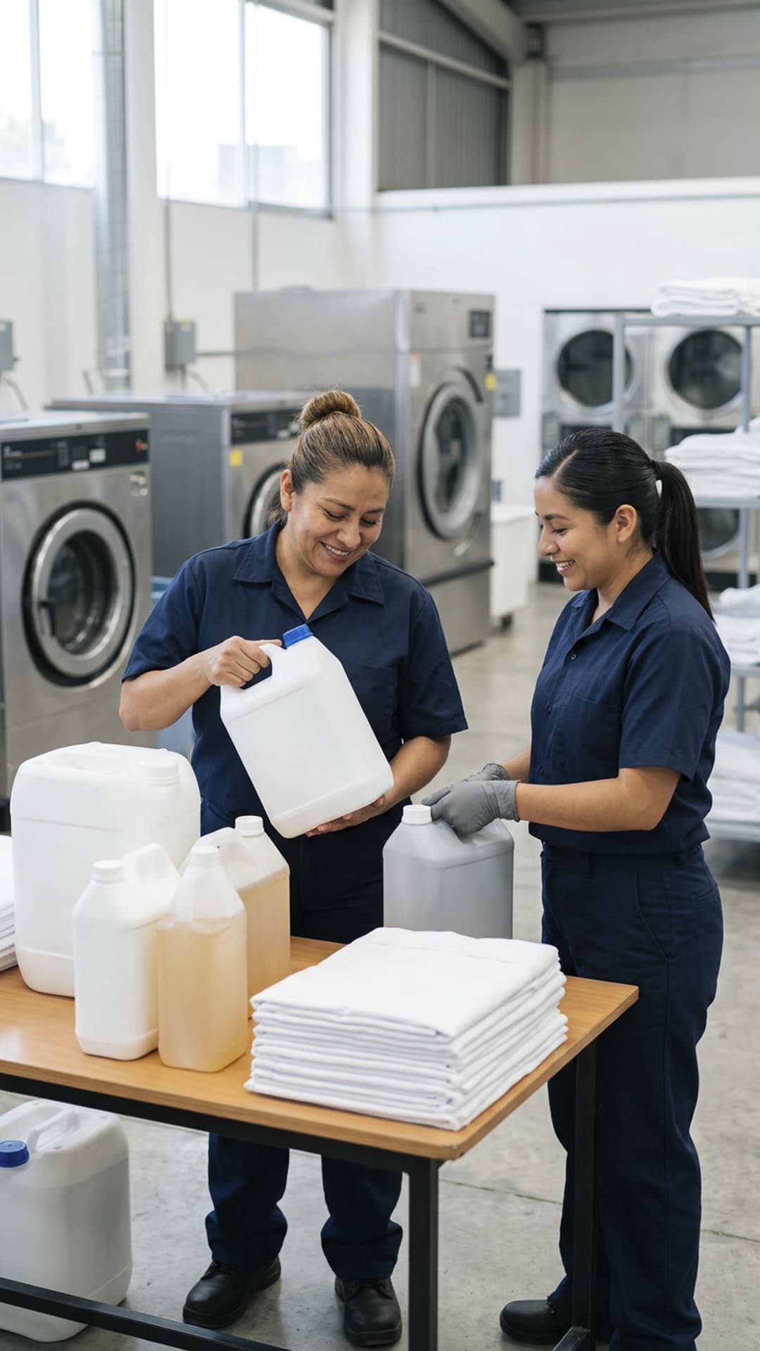 Casos de uso de detergentes y productos para lavanderías industriales.